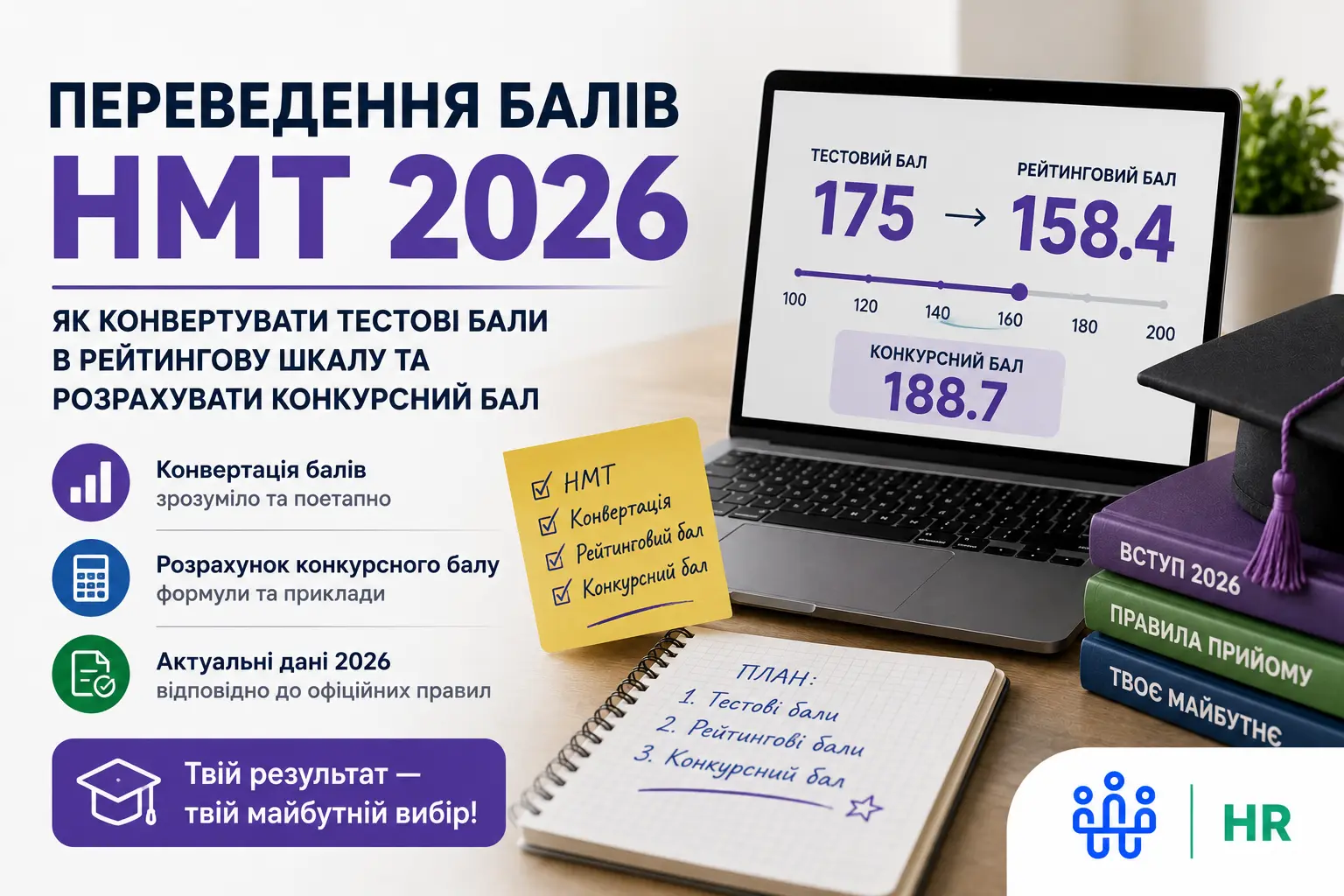 Переведення балів НМТ 2026: як конвертувати тестові бали - Про HR