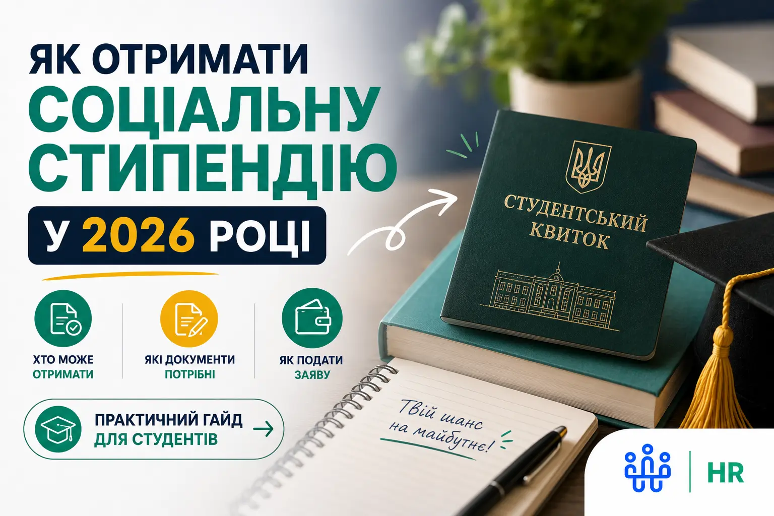 Як отримати соціальну стипендію у 2026 році: практичний гайд для студентів - Про HR