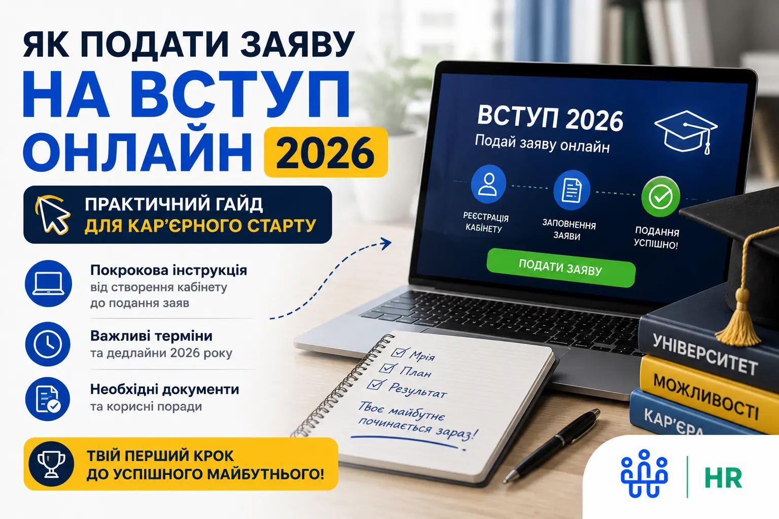 Як подати заяву на вступ онлайн 2026: практичний гайд для кар'єрного старту - Про HR