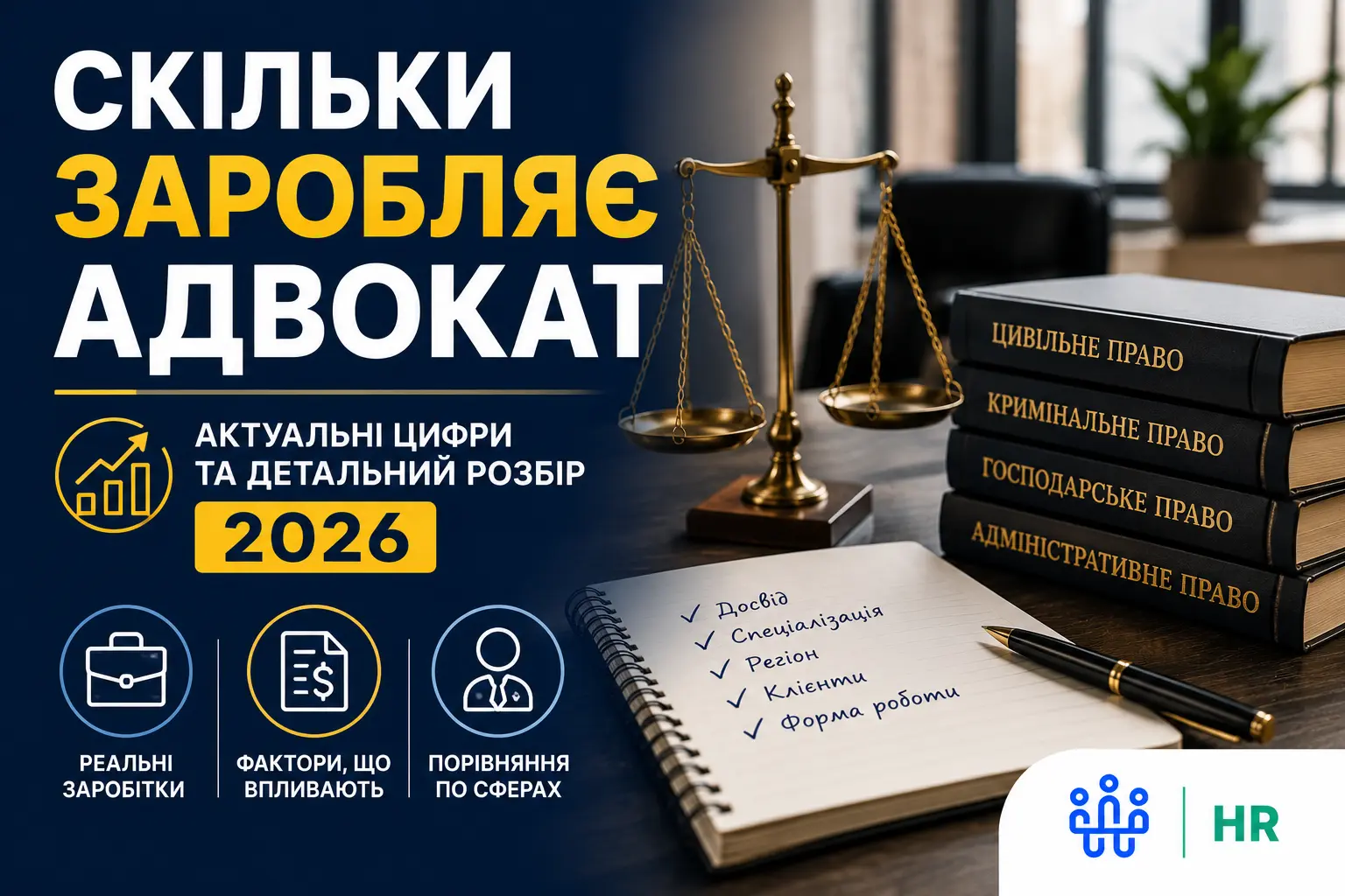 Скільки заробляє адвокат: актуальні цифри та детальний розбір 2026 - Про HR